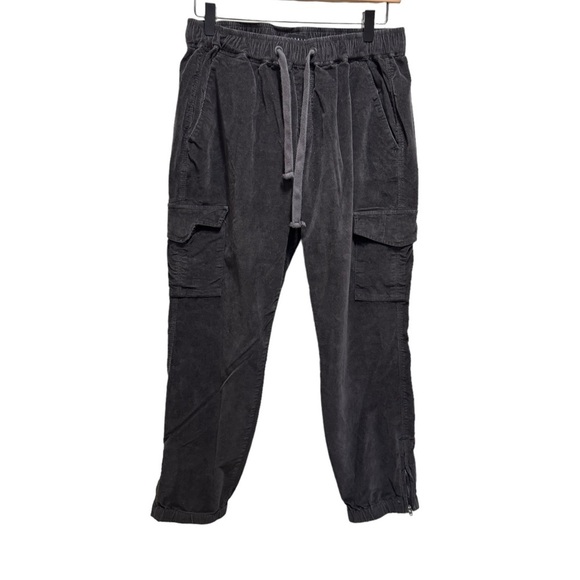Sanctuary Grey Corduroy Cargo Jogger Pants Ankle Zipper Size Medium - Picture 1 of 11